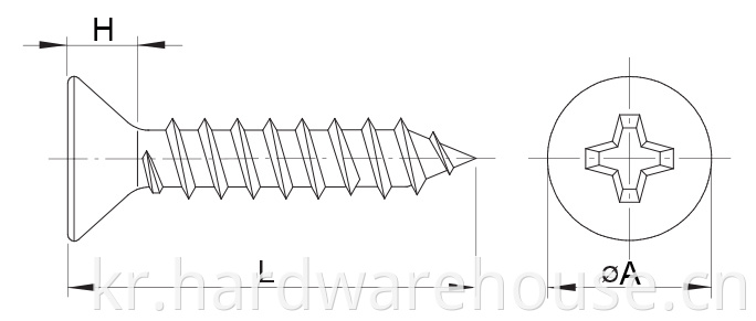 Drawing Self Tapping Screw Phillips Drive D7982